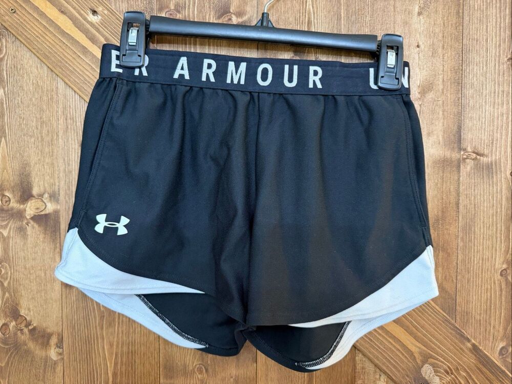 Under Armour Women’s XS Black Gray Athletic Running Shorts 3” Inseam (9146)